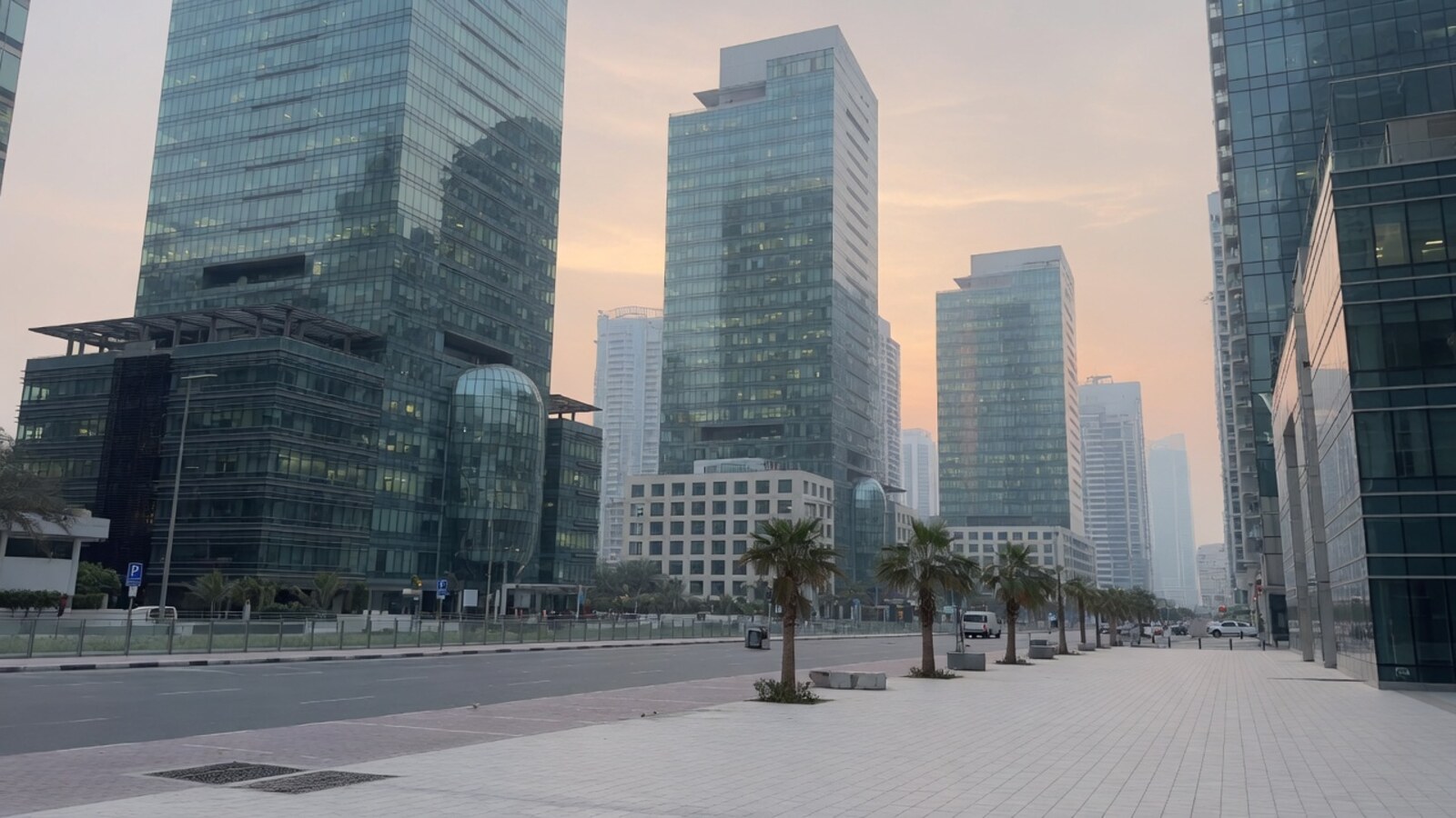 Business Bay morning towers weekday commute